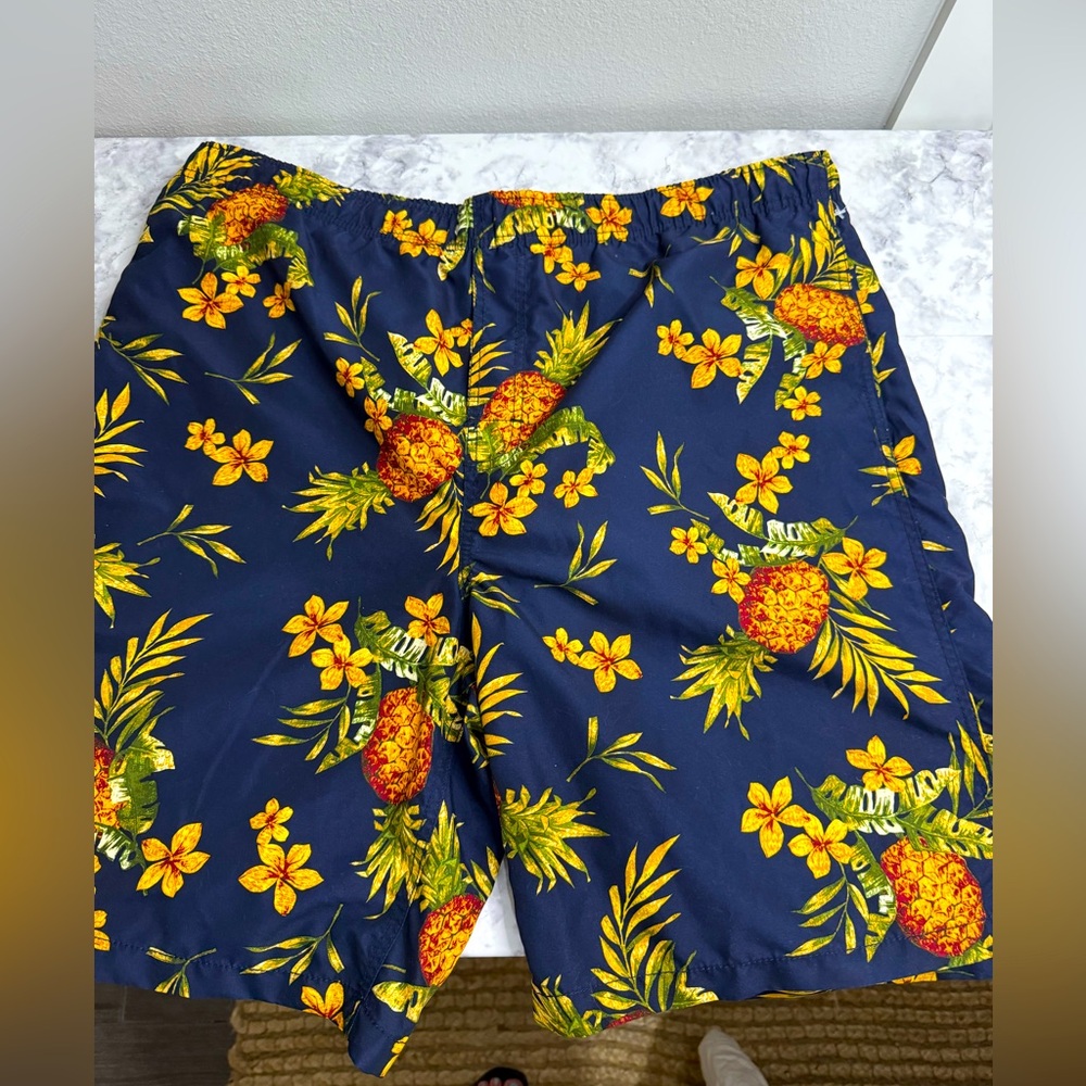 Tropical Pineapple Print Men's Swim Shorts size Large (36-38)